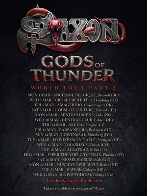 Saxon European Tour 2027 poster